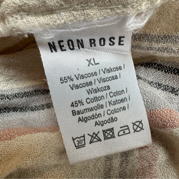 Neon Rose tiered smock dress with tie shoulders in check, XL - Picture 14 of 15